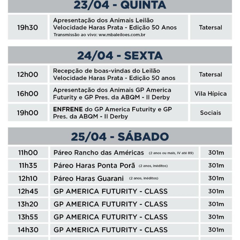 Ler mais sobre Quarto de Milha no Jockey Club de Sorocaba