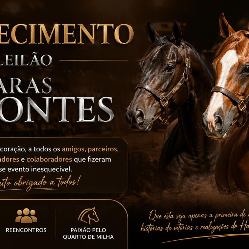 AGRADECIMENTO | 1º LEILÃO HARAS PONTES