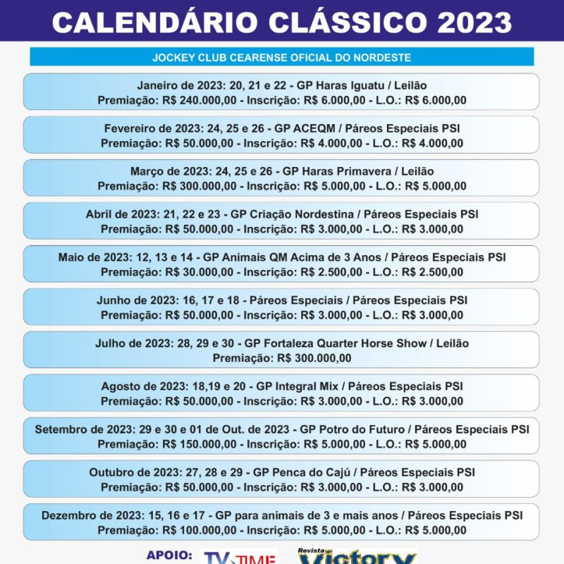 Ler mais sobre Calendario 2023 do Jockey Club Cearense