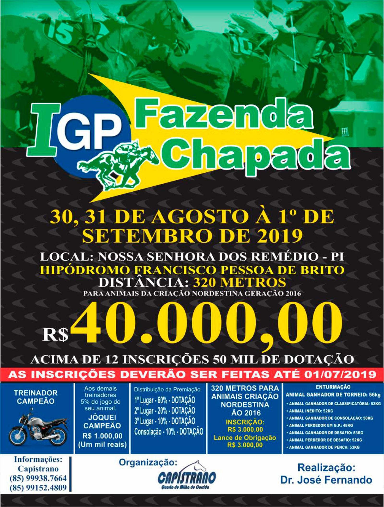 I GP FAZENDA CHAPADA - NOSSA SENHORA DOS REMÉDIOS - PI