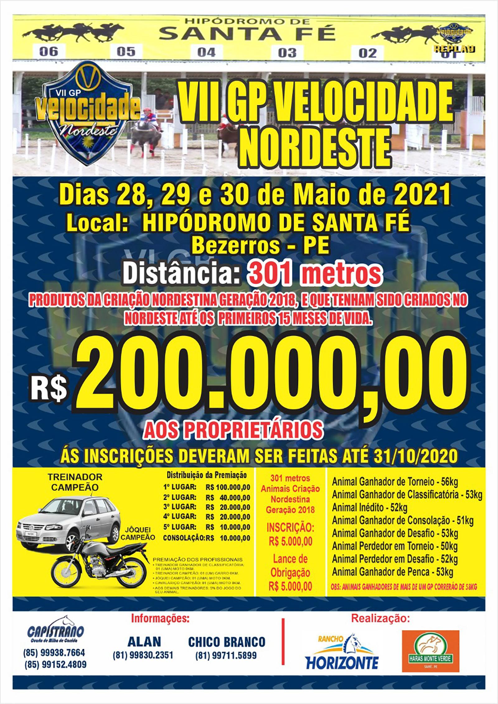 VII GP VELOCIDADE DO NORDESTE -2021