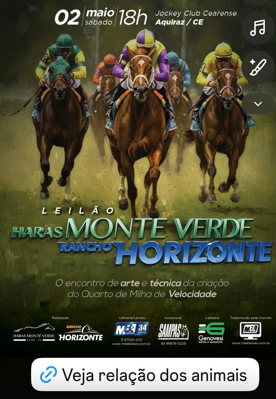 LEILÃO HARAS MONTE VERDE E RANCHO HORIZONTE LEILÃO HARAS MONTE VERDE E RANCHO HORIZONTE
